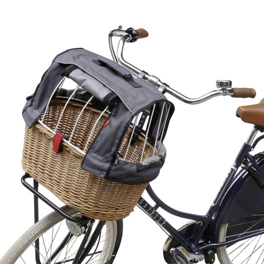 Doggy Basket Plus, Hundekorb mit Wetterschutz – für beliebige Gepäckträger oder Frontträger 9-40cm Breite, Ø 10-16mm