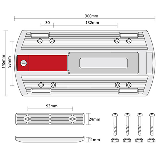 GTA Adapter, ebene Adapterplatte für Gepäckträger bis 145mm Breite nachrüstbar