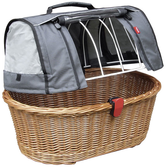 Doggy Basket Plus, pet basket with hood – for any carrier or front rack 9-40cm width et Ø 10-16mm