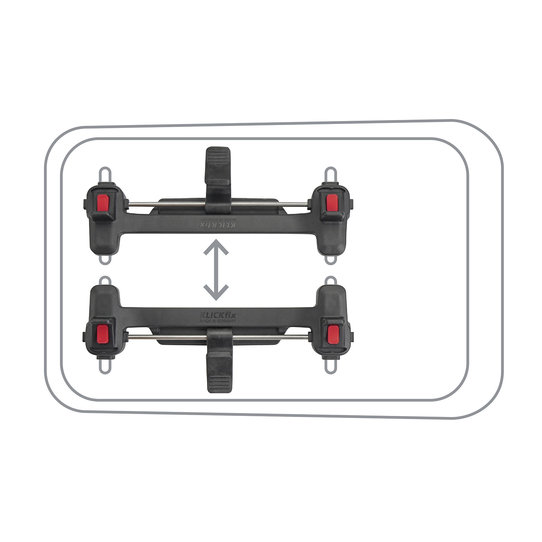 KorbKlip 2, universal quick release for carriers Ø 10–16mm and width 9–16/40cm (depends on basket)