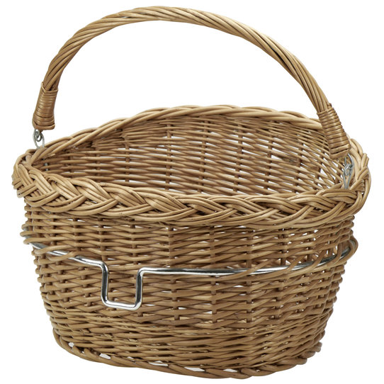 Wicker Basket, natural Wicker basket with steel bracket for Handlebar Adapter