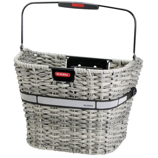 Structura, plaited handlebar basket with hight adjustable adapterplate